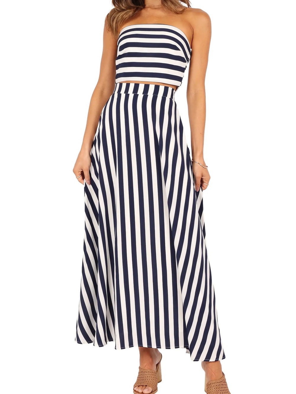 Petal & Pup Elijah Stripe Tube Top & Maxi Skirt Set - NWOT